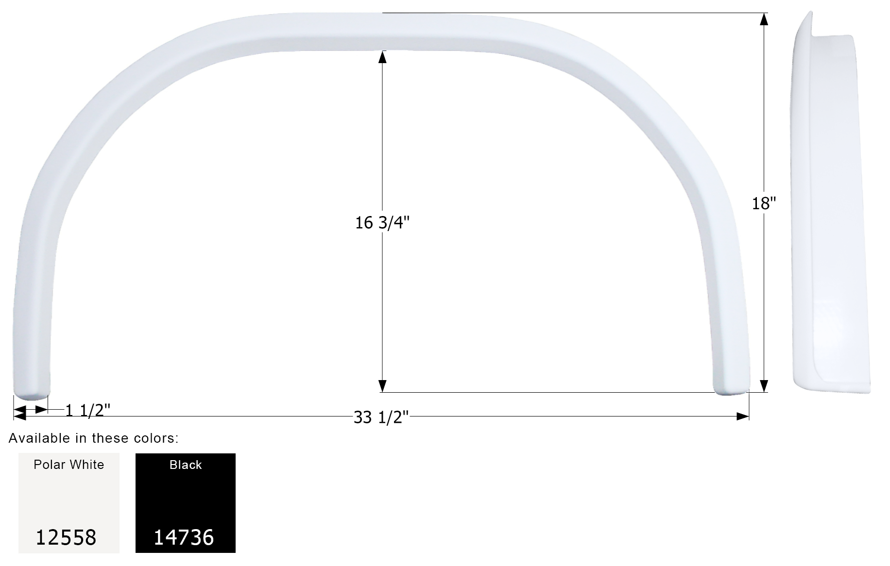 ICON - Fender Skirt, Single, Jayco, FS2558, Black