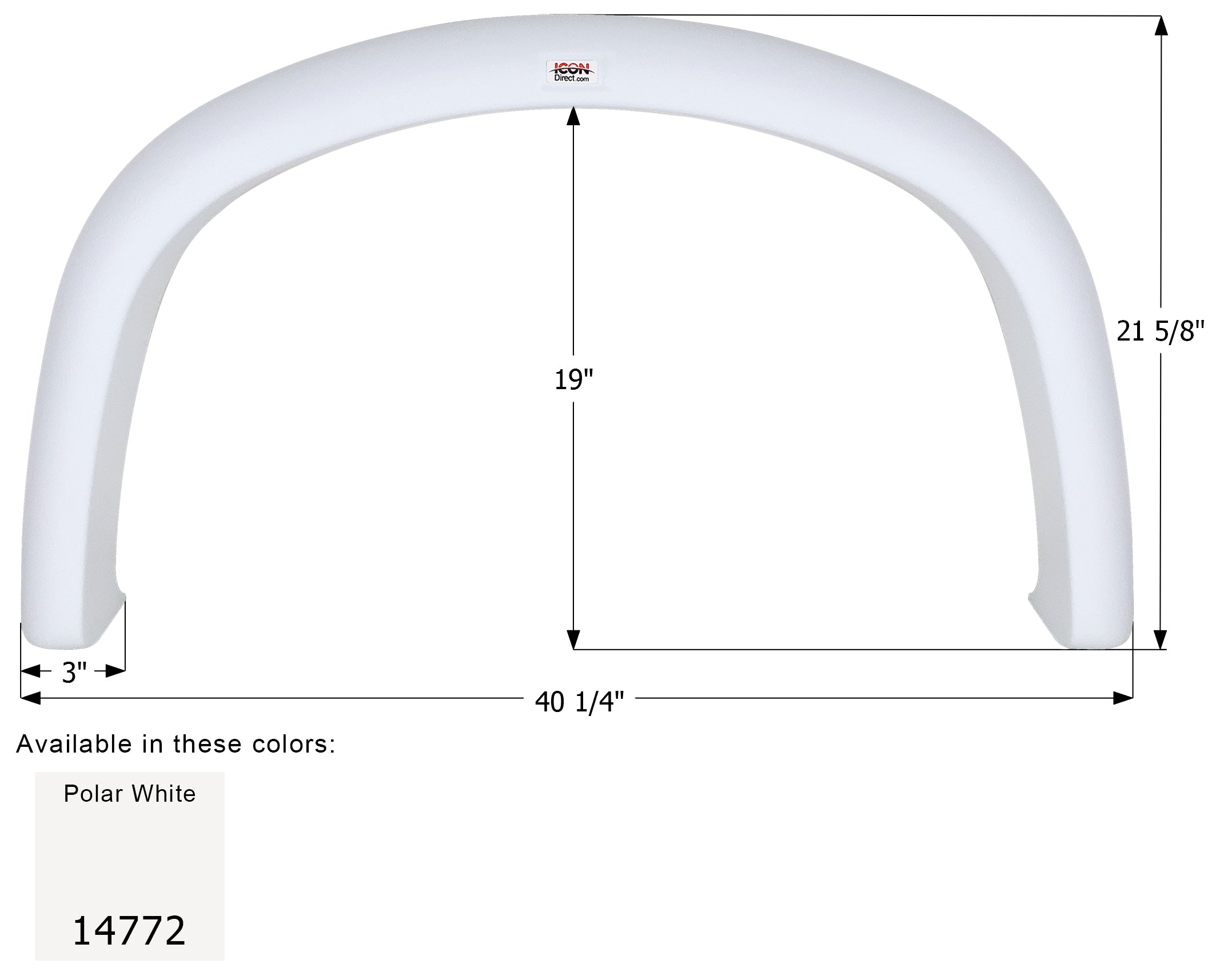 ICON - Fender Skirt, Single, Four Winds, FS4772, Polar White