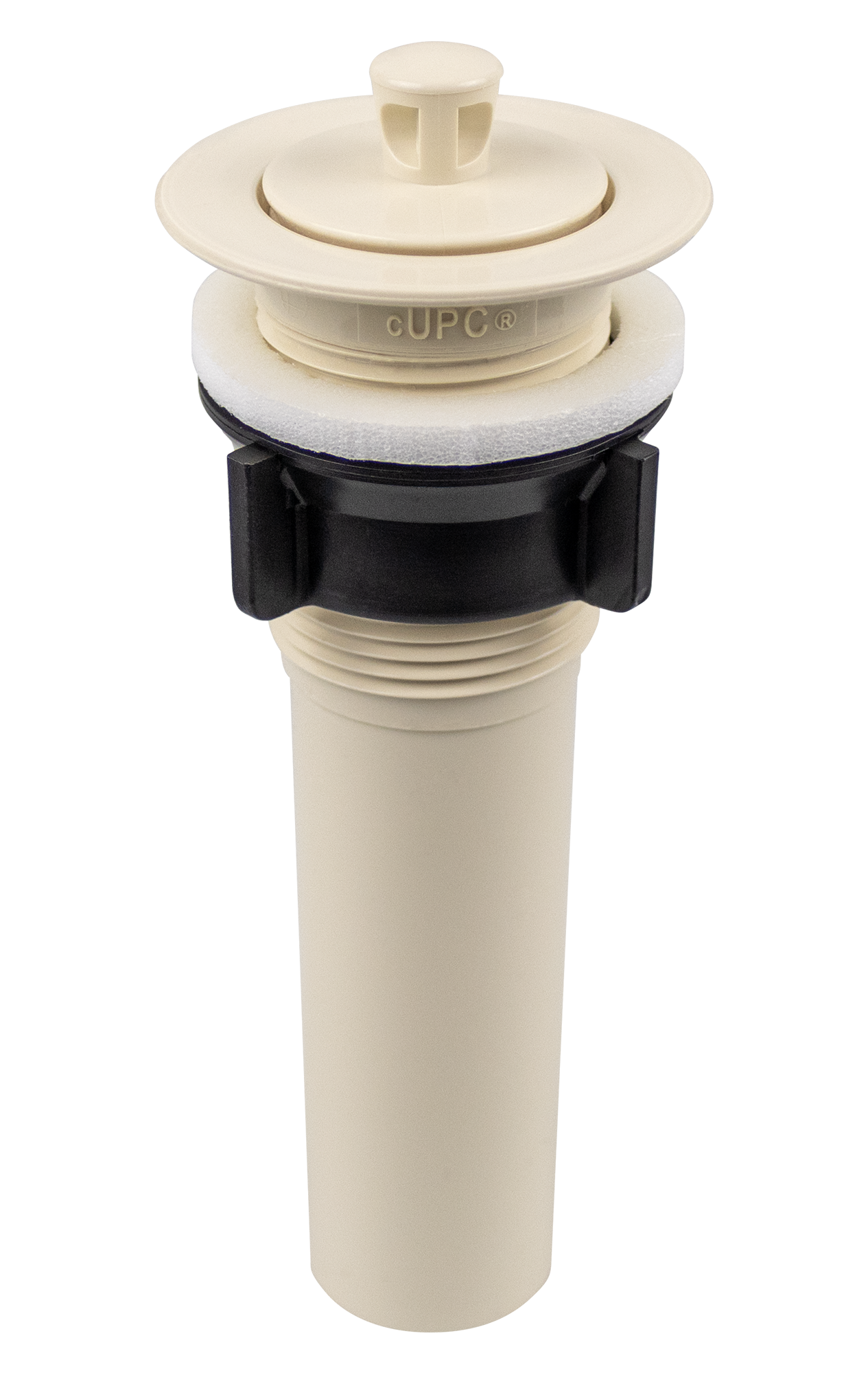 ICON - Drain, Lavatory Sink, Plastic w/ Stopper and Flange, Ivory, 1.25" x 5"