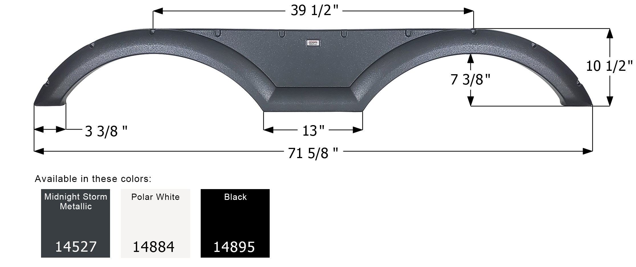 ICON - Fender Skirt, Tandem, Heartland, FS4527, Polar White