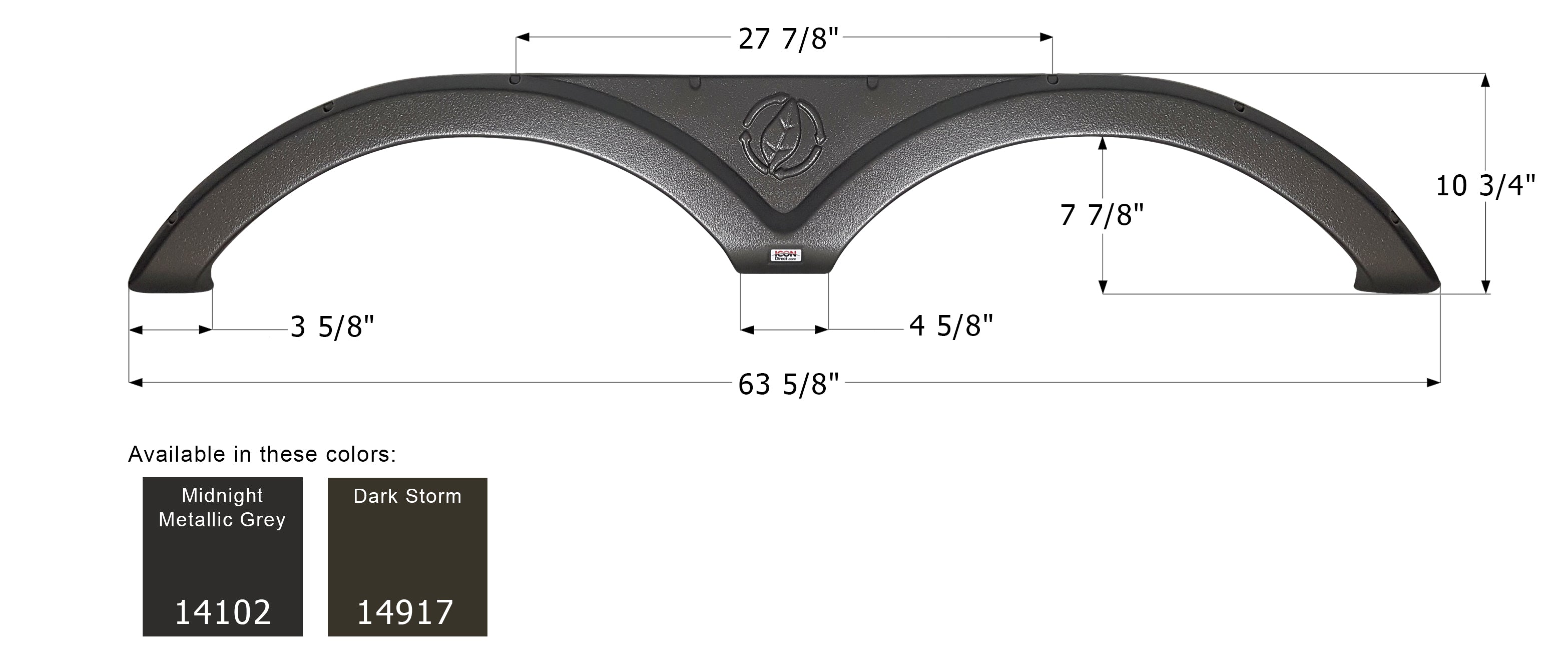 ICON - Fender Skirt, Tandem, Evergreen, FS4102, Dark Storm