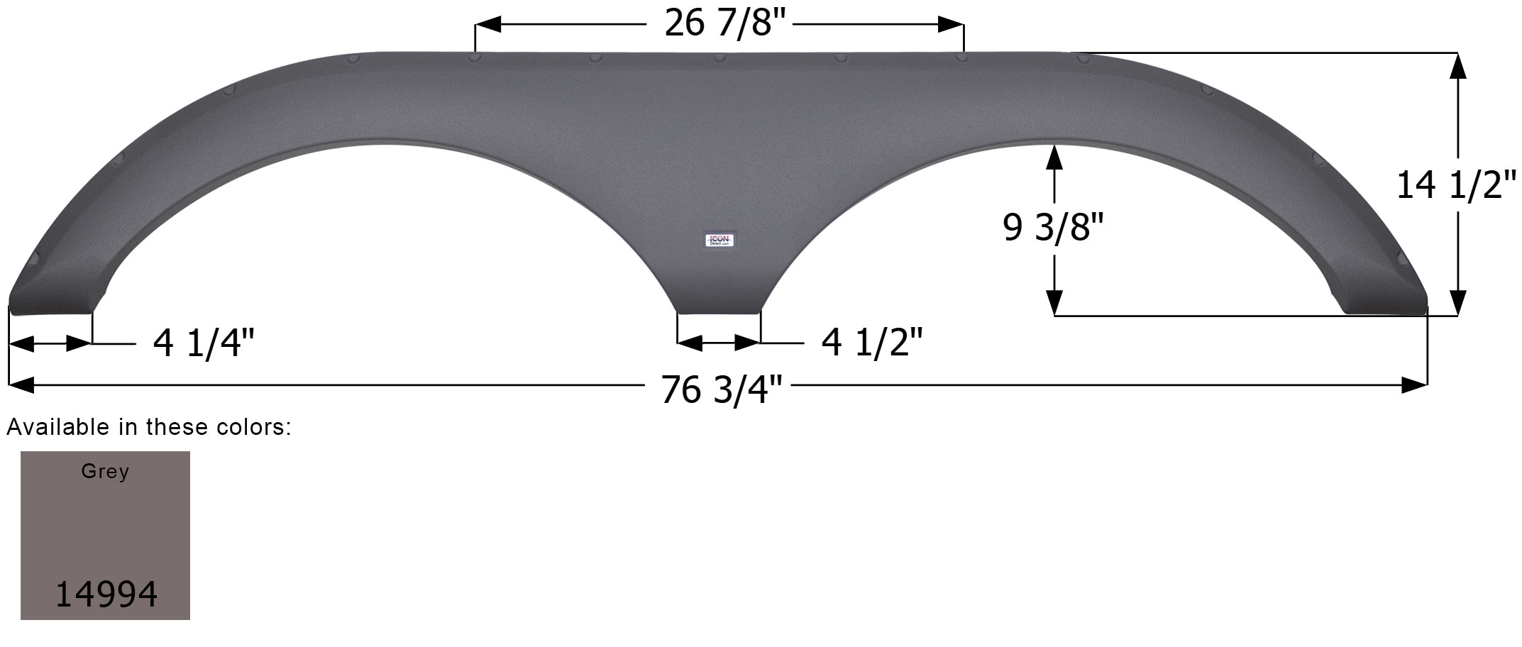 ICON - Fender Skirt, Tandem, Heartland, FS4994, Grey