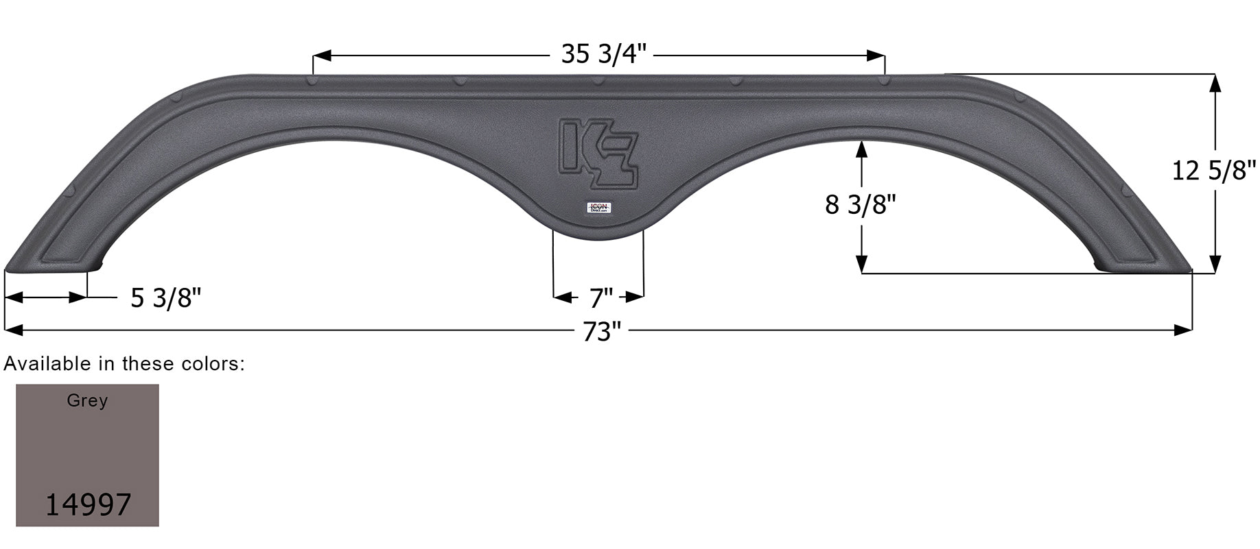 ICON - Fender Skirt, Tandem, KZ, FS4997, Grey