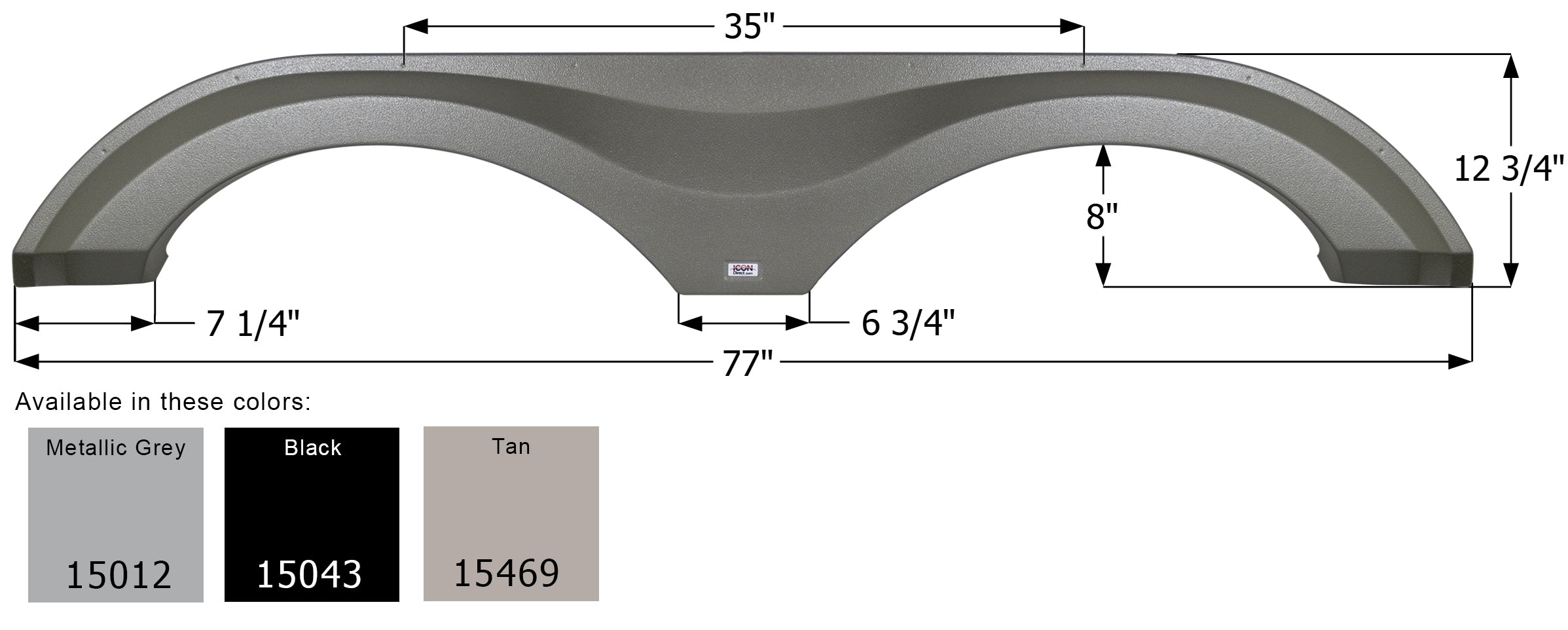 ICON - Fender Skirt, Tandem, Grand Design, FS5012, Black