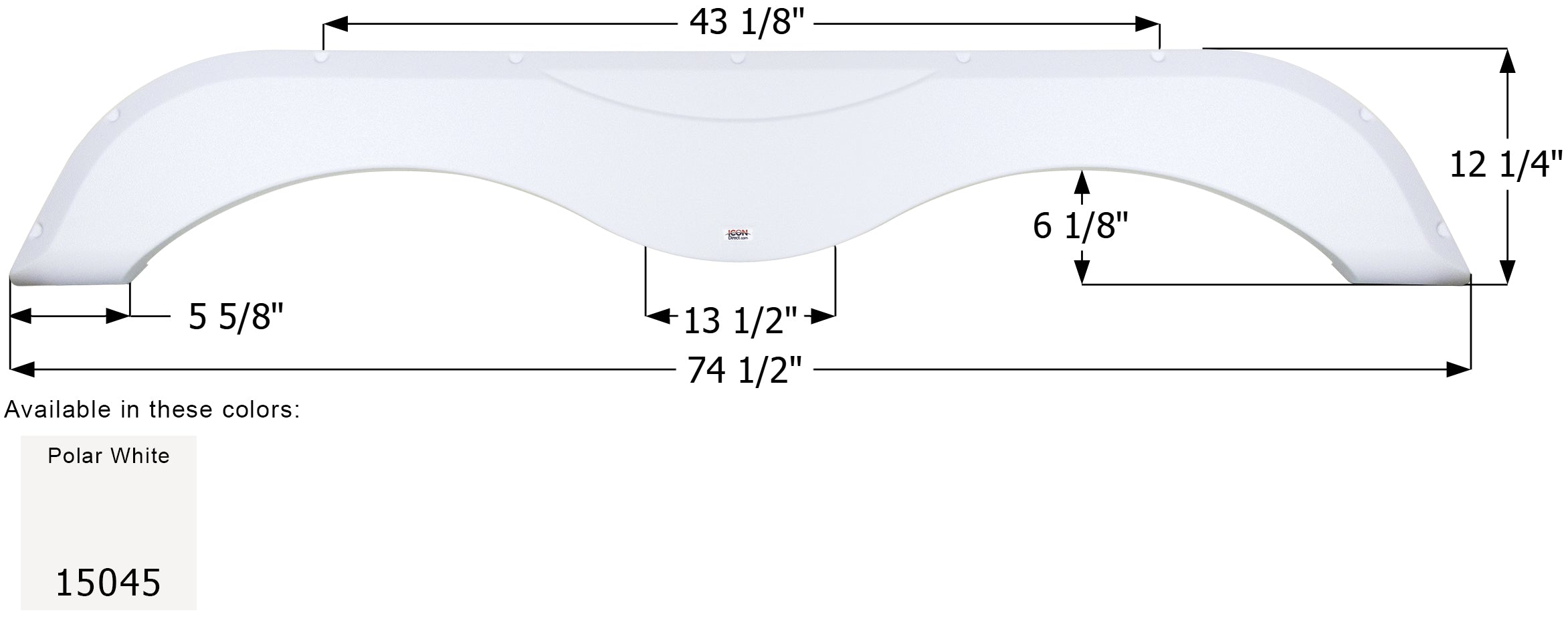 ICON - Fender Skirt, Tandem, Skyline, FS5045, Polar White