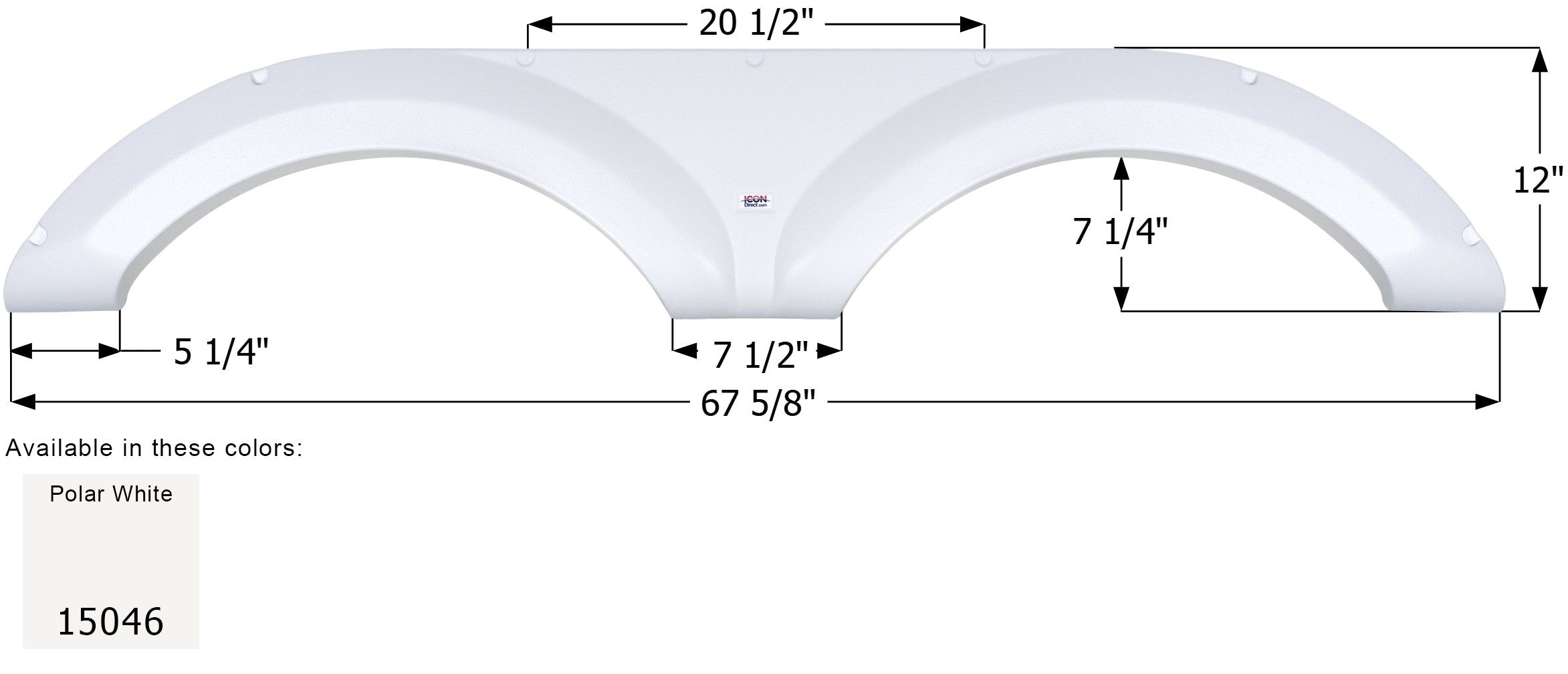 ICON - Fender Skirt, Tandem, Jayco, FS5046, Polar White