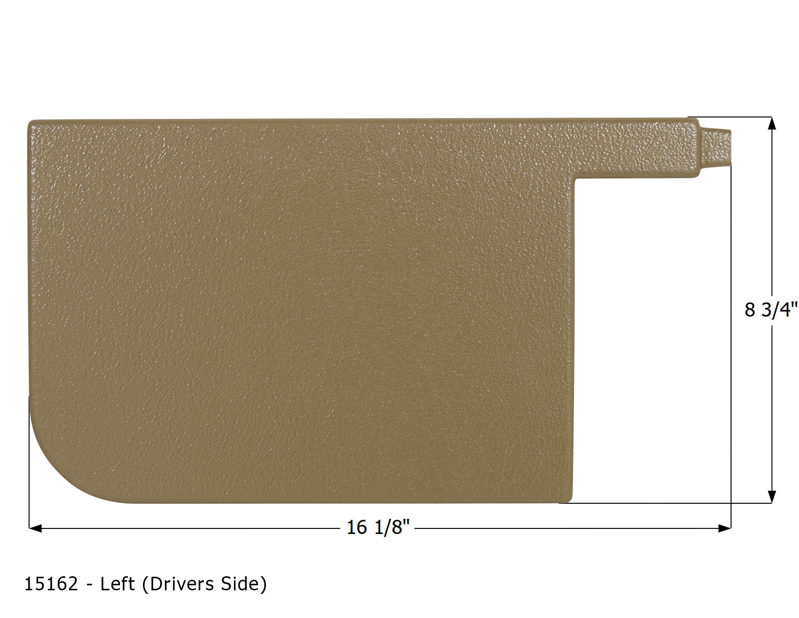 ICON - Corner Cap, Rear, LH, Forest River, Rockwood, Dark Khaki