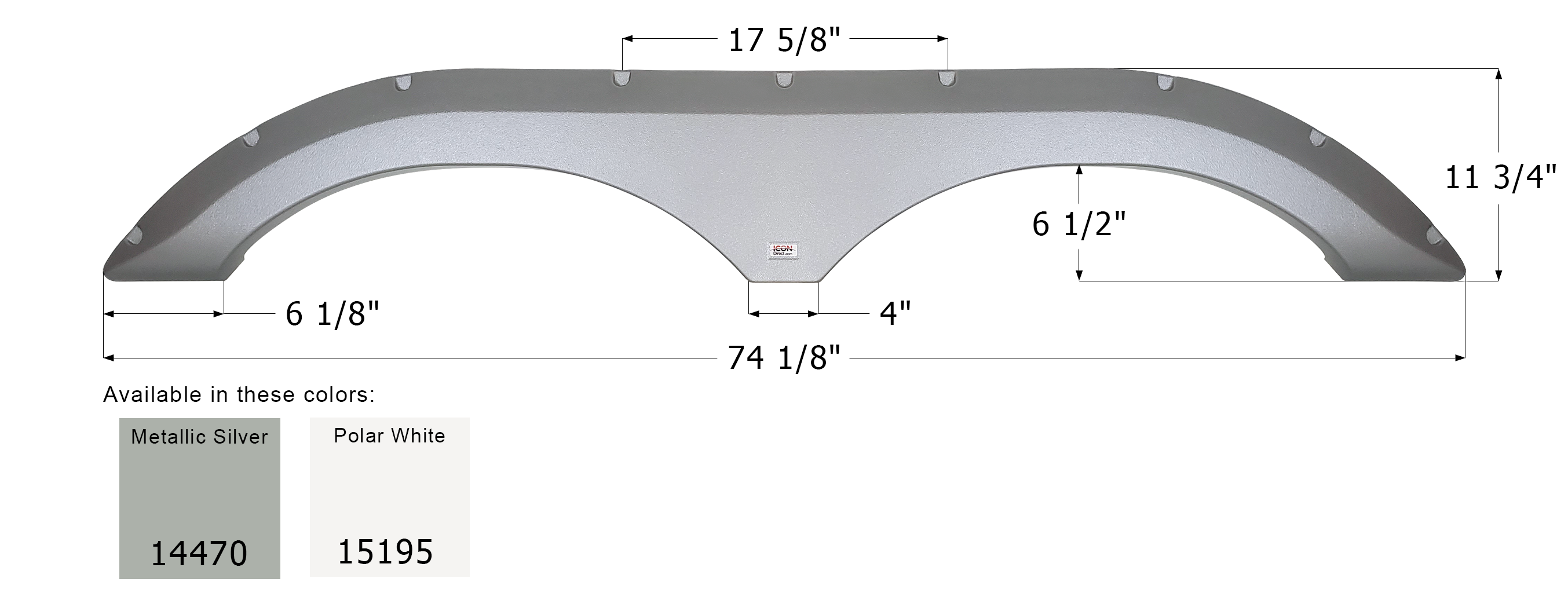 ICON - Fender Skirt, Tandem, Frontier, FS4470, Polar White