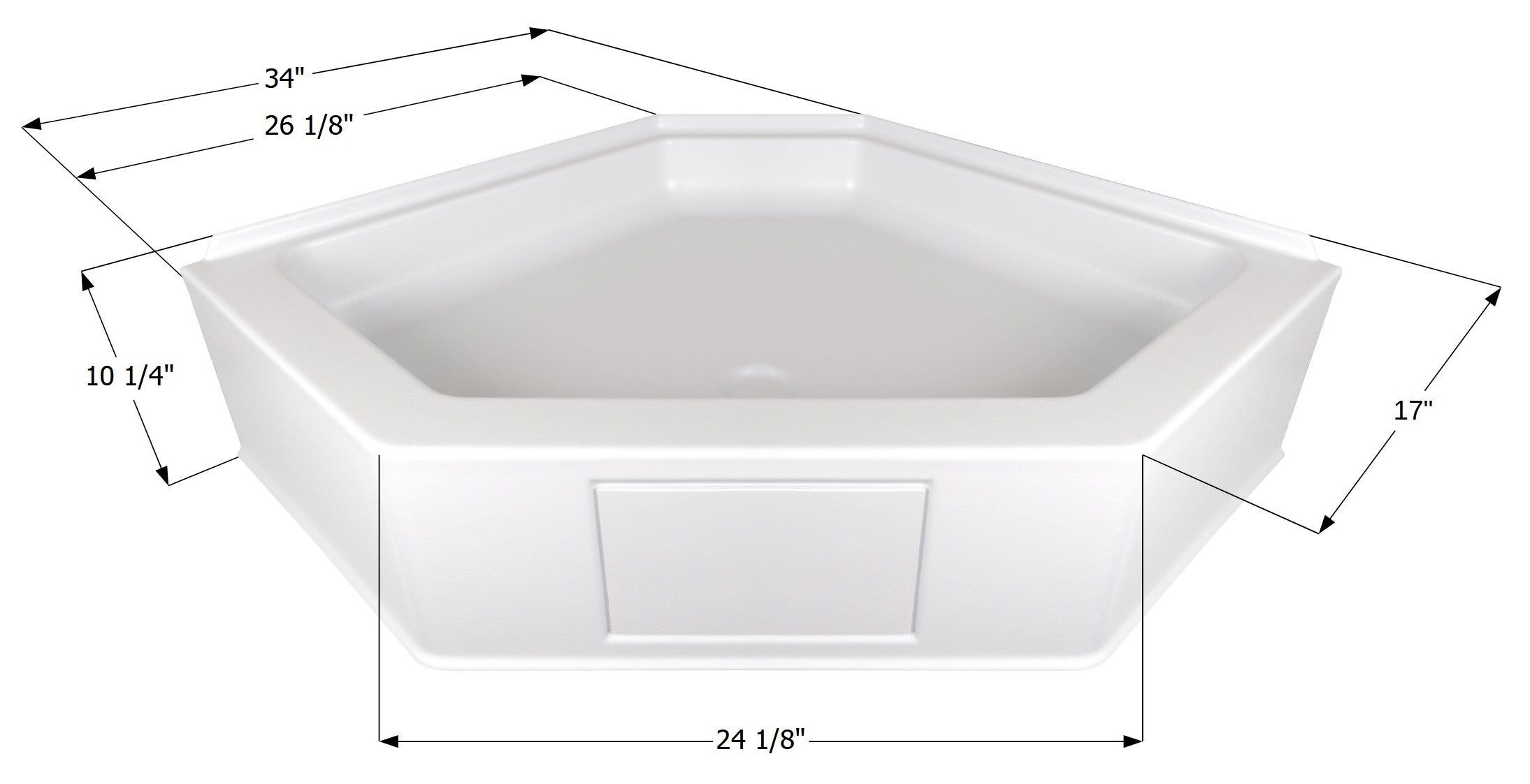 ICON - Shower Pan, NSB3434-PW, Assembly