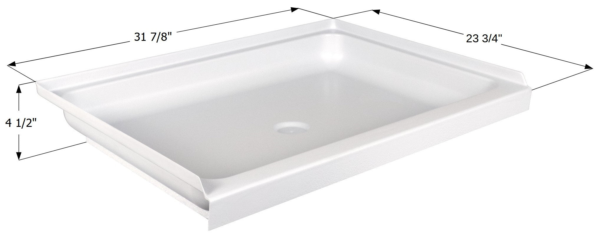 ICON - Shower Pan, SP2432-PW, Center Drain, Assembly