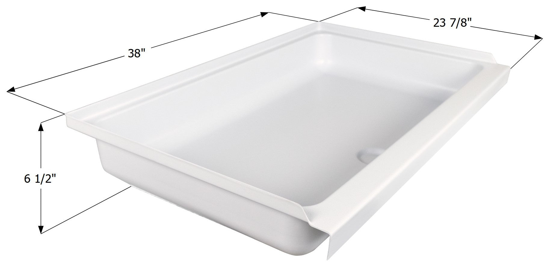 ICON - Shower Pan, SP2438-PW, Center Drain, Assembly