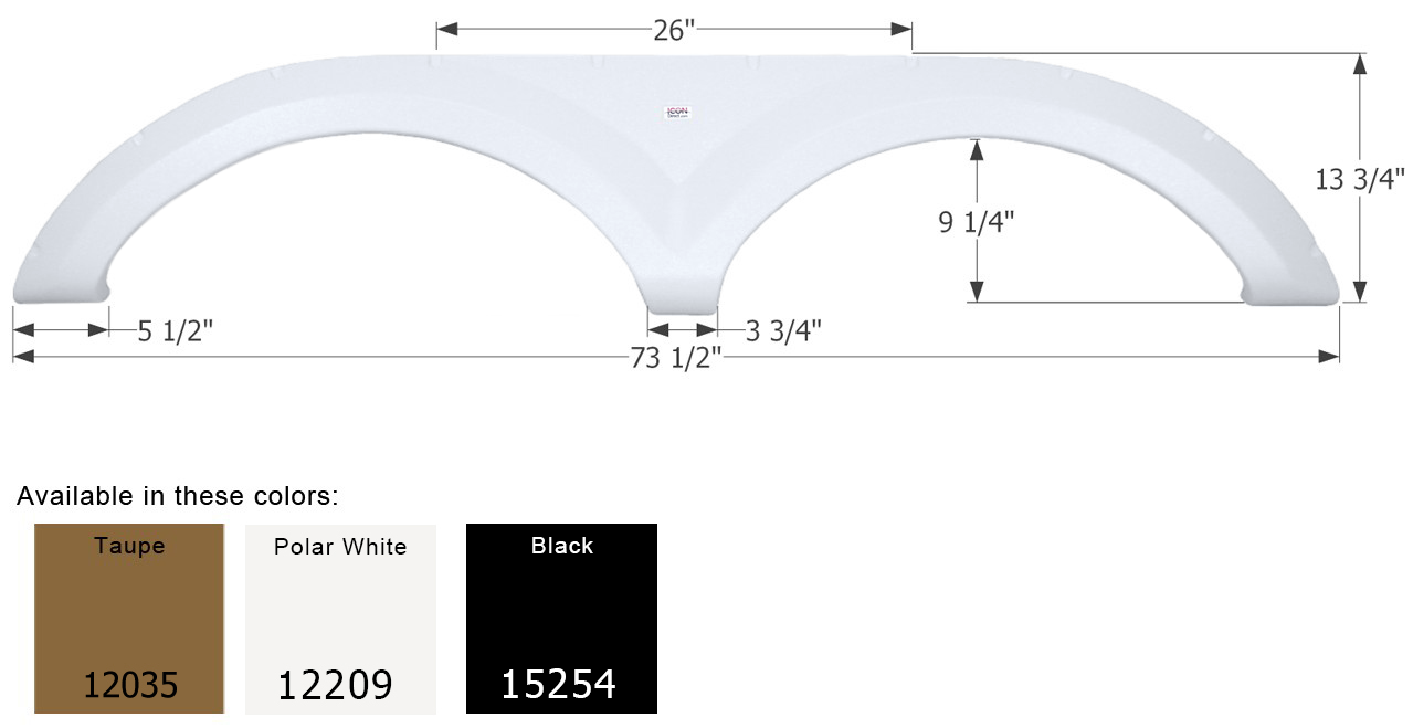 ICON - Fender Skirt, Tandem, Keystone, FS2035, Black