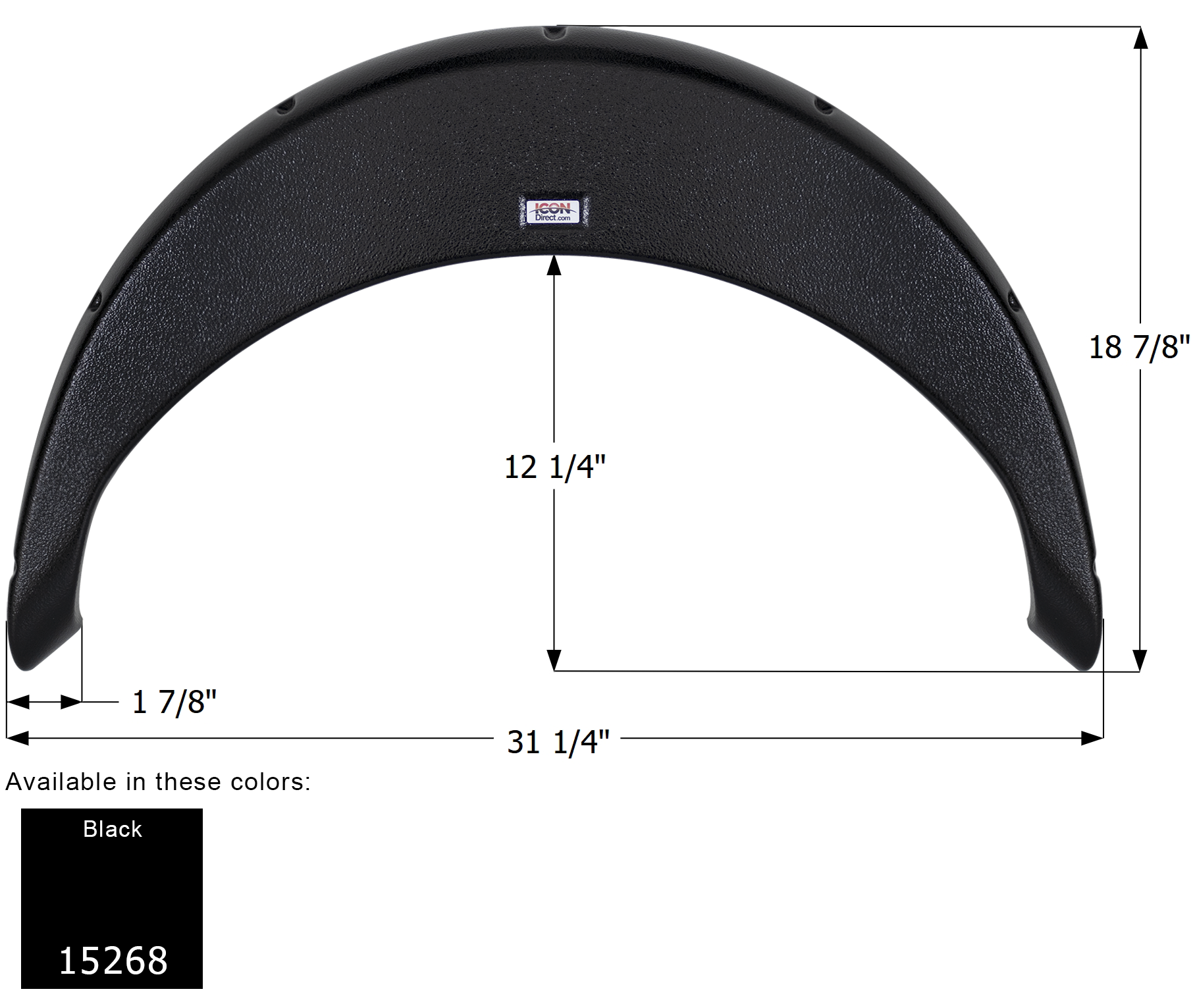 ICON - Fender Skirt, Single, Gulfstream, FS5268, Black