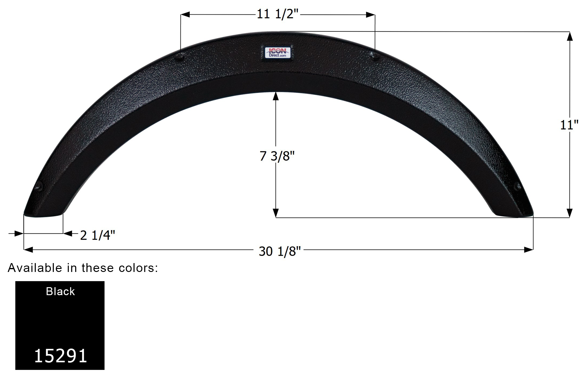 ICON - Fender Skirt, Single, Winnebago, FS5291, Black