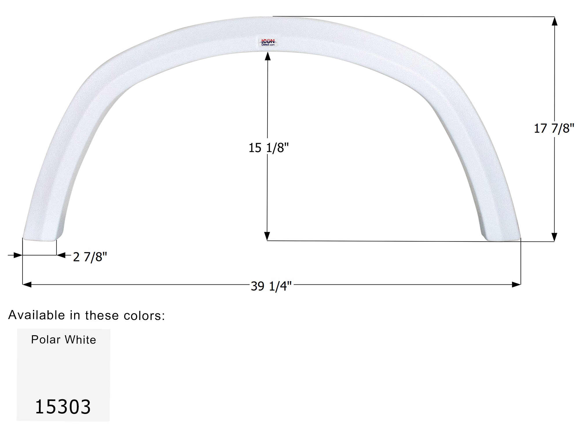 ICON - Fender Skirt, Single, Four Winds, FS5303, Polar White