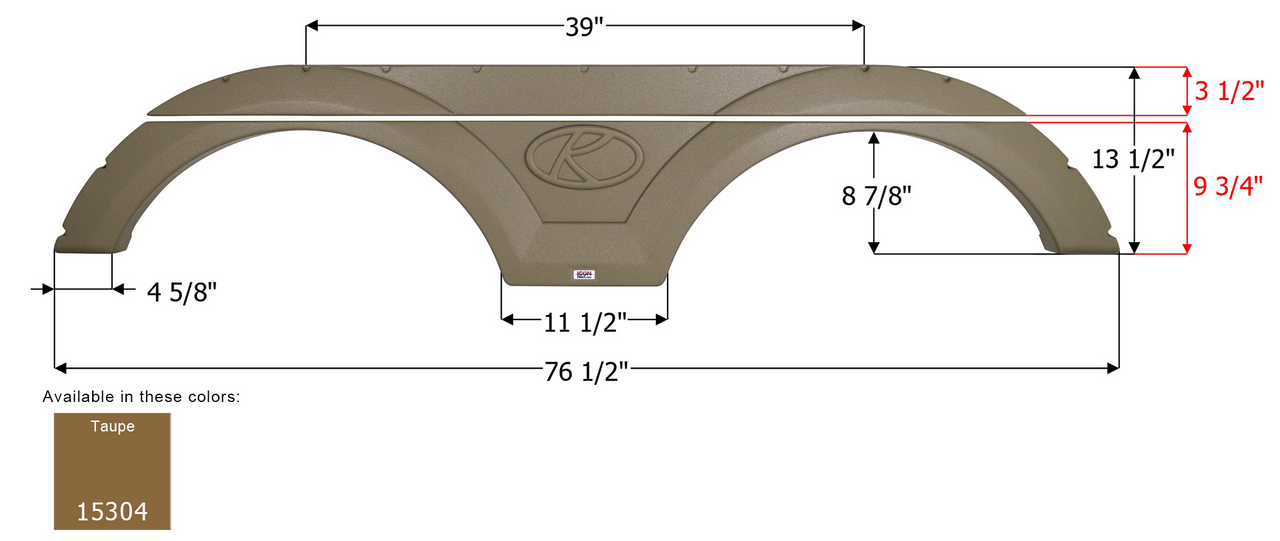 ICON - Fender Skirt, Tandem, Keystone, FS5304, Taupe