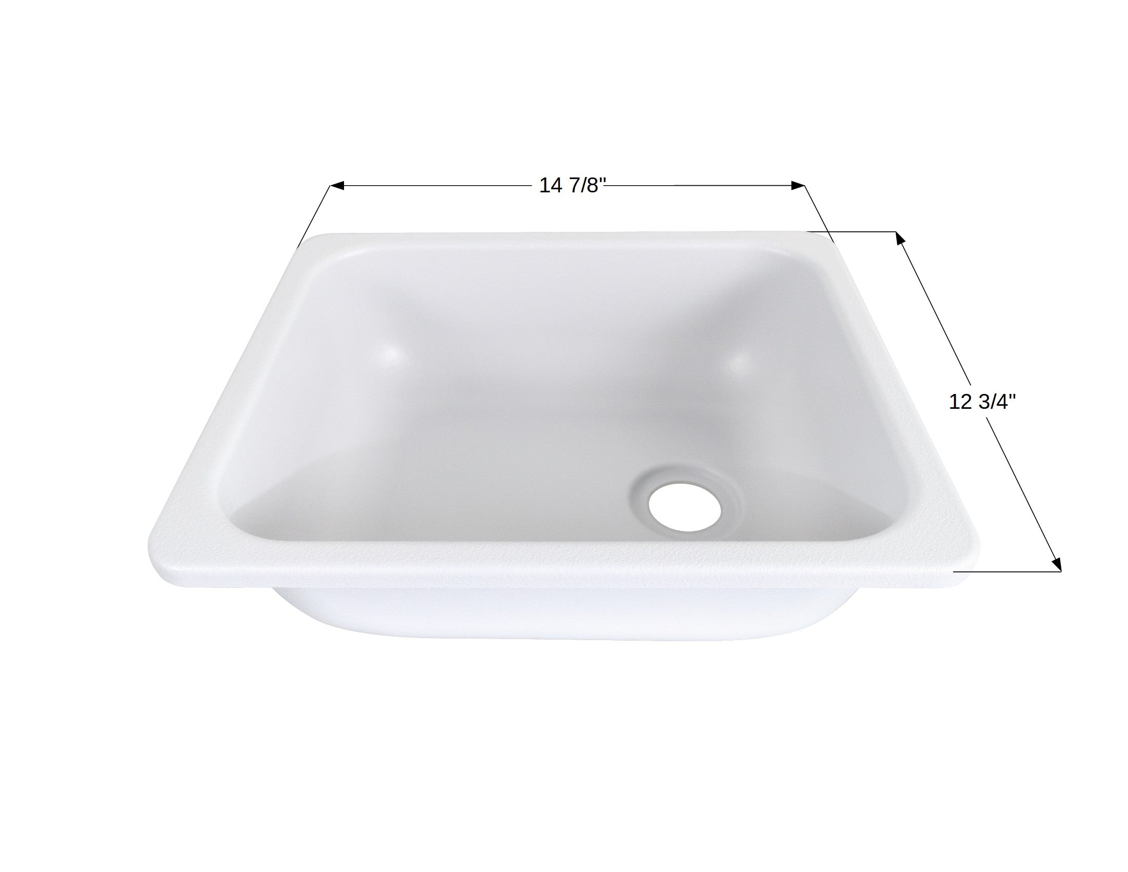 ICON - Sink, SR1315, Rectangular, 12.75 x 14.88, White