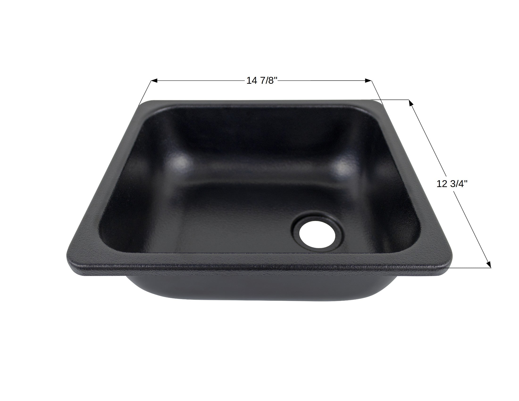 ICON - Sink, SR1315, Rectangular, 12.75 x 14.88, Black