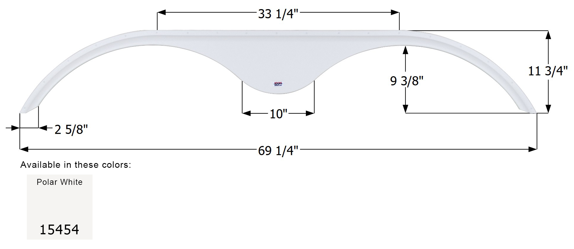 ICON - Fender Skirt, Tandem, KZ, FS5454, Polar White