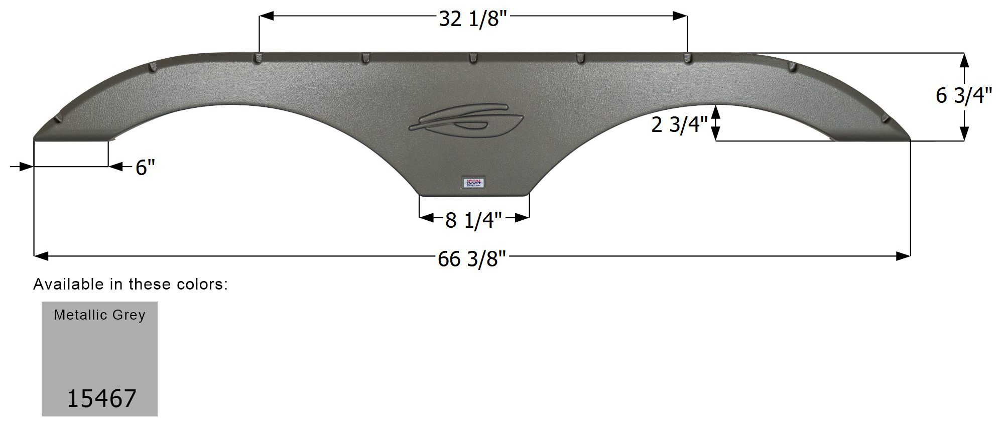 ICON - Fender Skirt, Tandem, Gulf Stream, FS5467, Metallic Grey