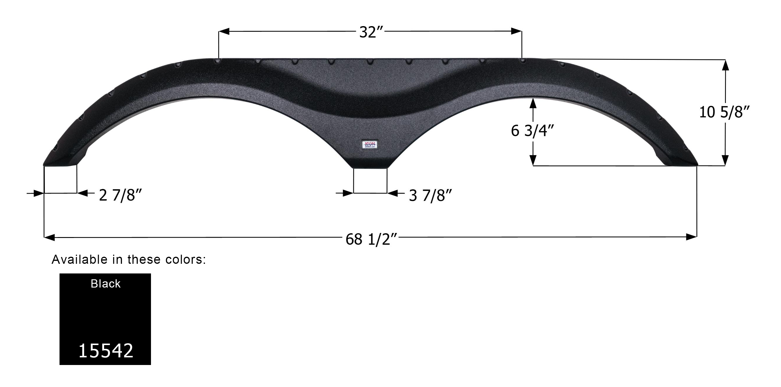 ICON - Fender Skirt, Tandem, Dutchmen, FS5542, Black