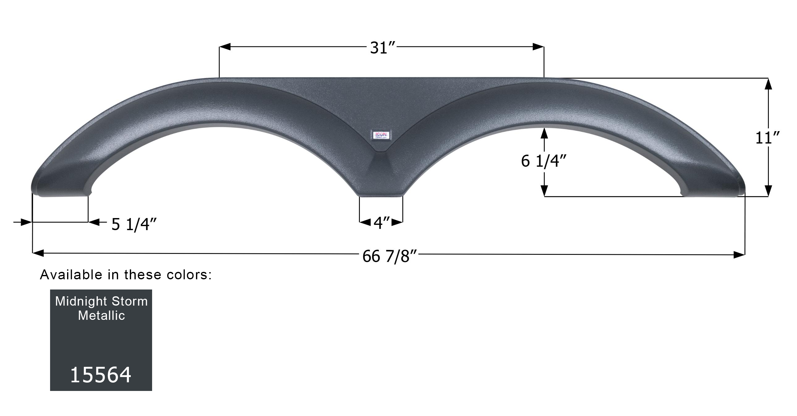 ICON - Fender Skirt, Tandem, Forest River, FS5564, Midnight Storm Met.