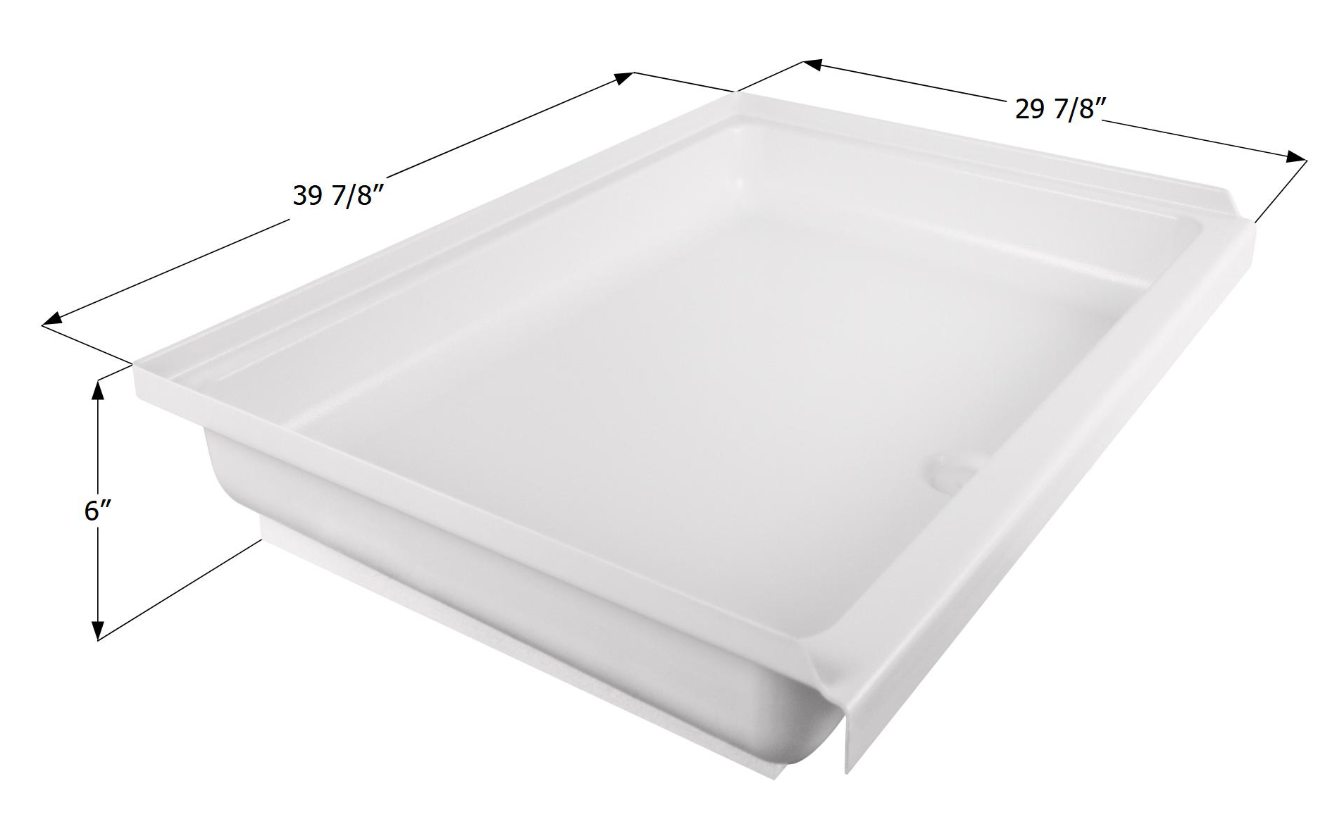 ICON - Shower Pan, SP3040-PW, Center Drain, Assembly