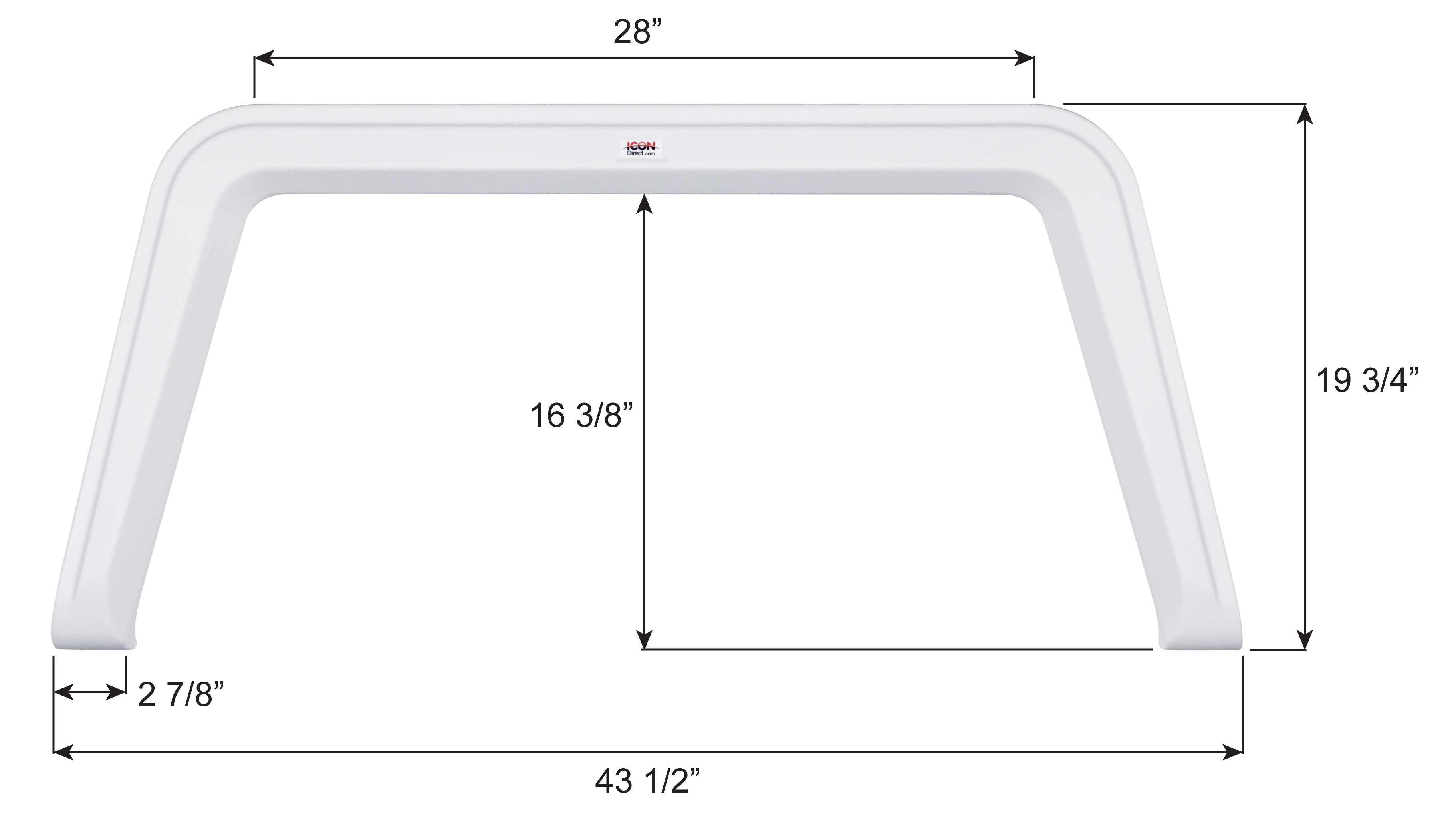 ICON - Fender Skirt, Single, Vanguard, FS5636, Polar White