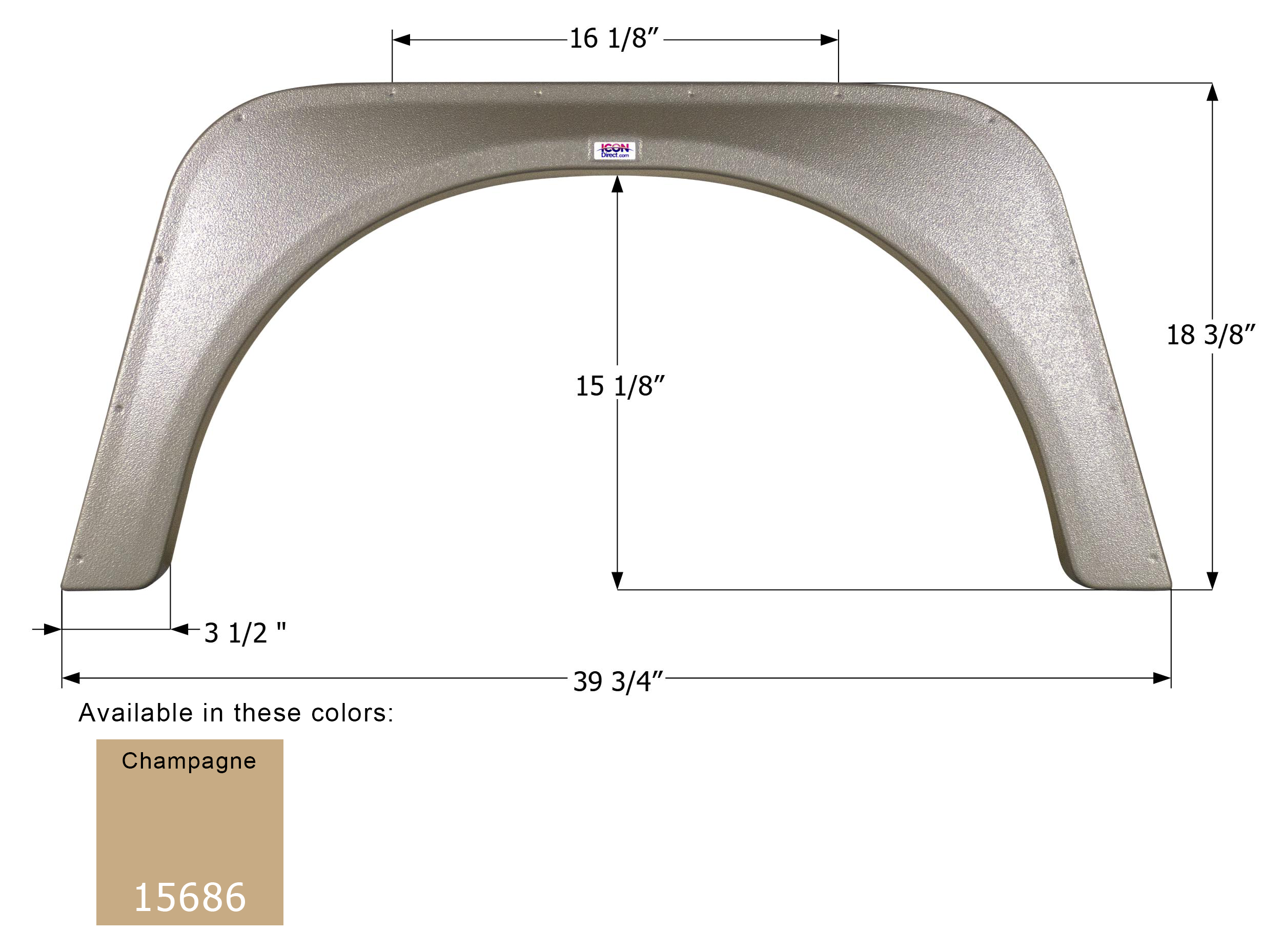 ICON - Fender Skirt, Single, Triple E, FS5686, Champagne