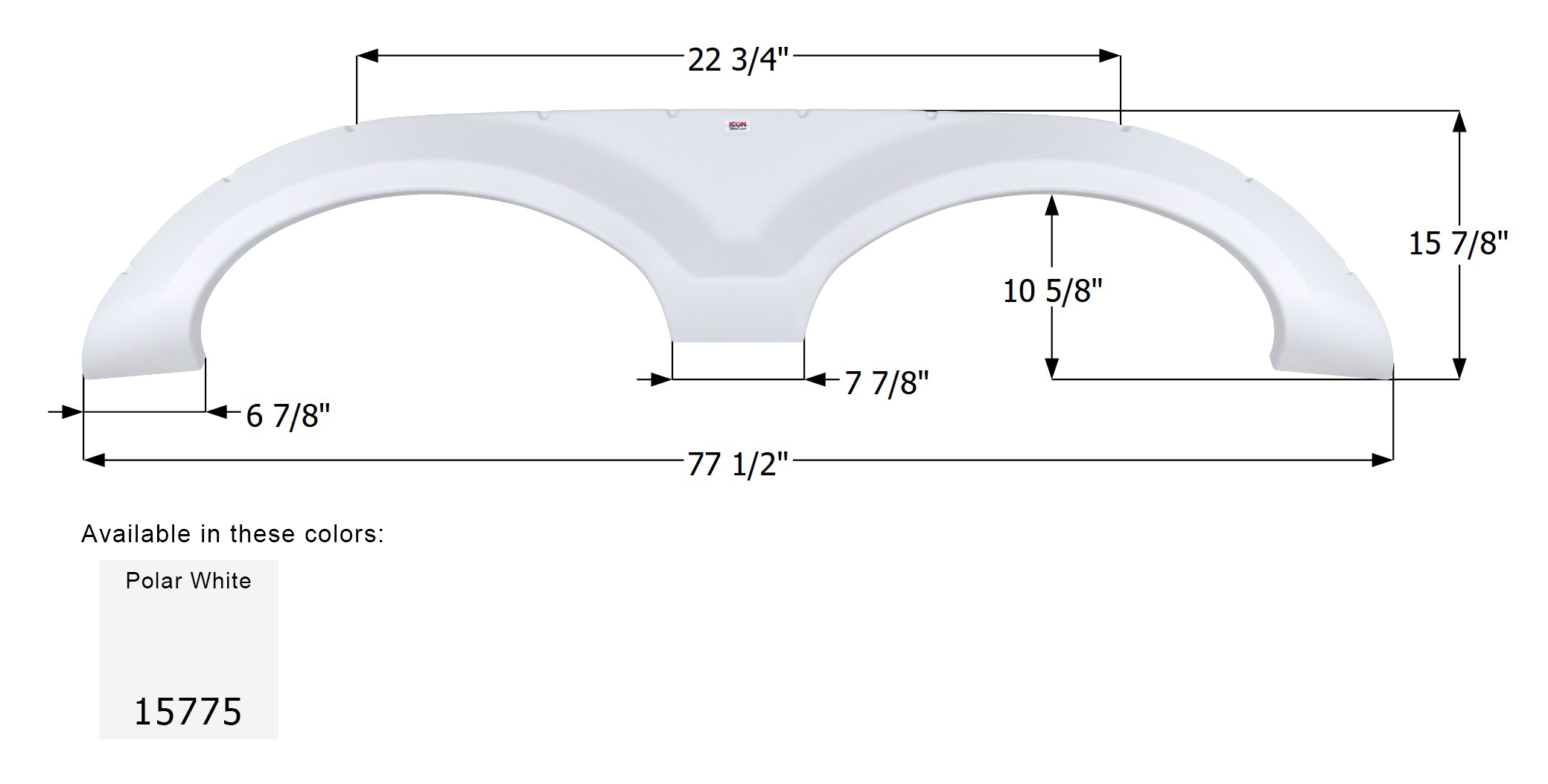 ICON - Fender Skirt, Tandem, Forest River, FS5775, Polar White