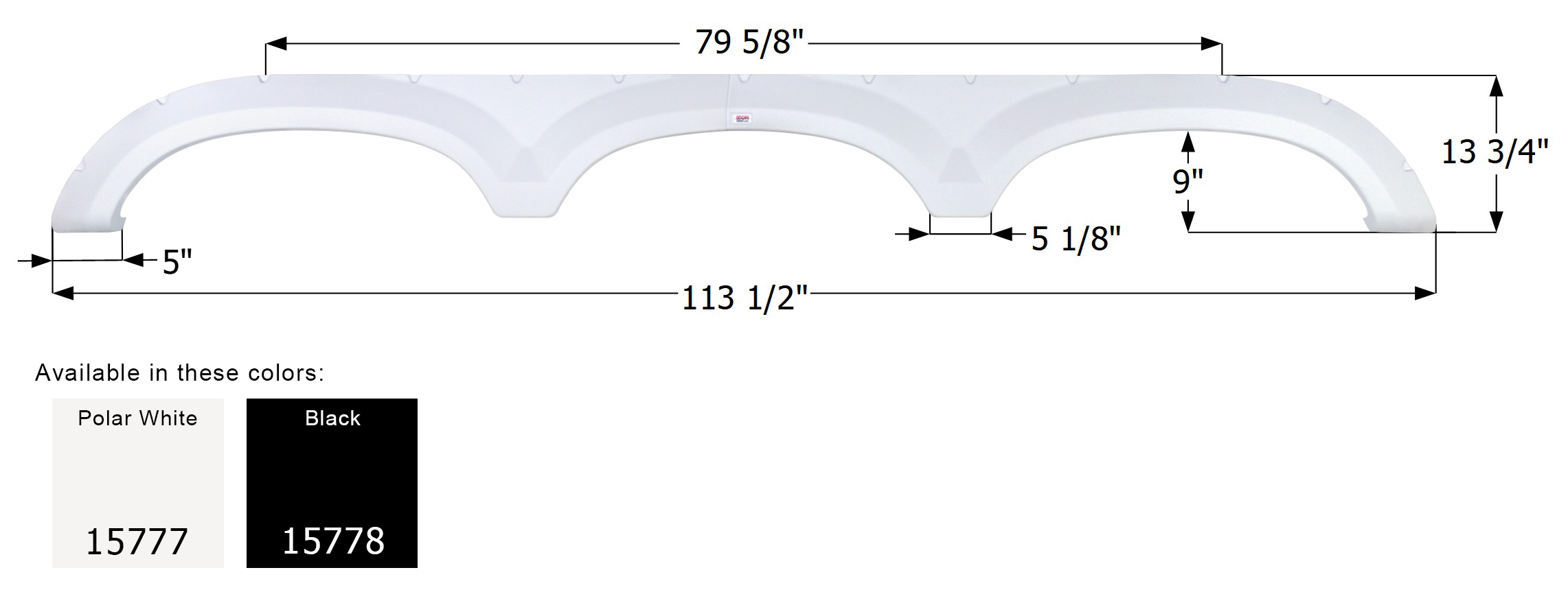 ICON - Fender Skirt, Triple, Forest River, FS5777, Black