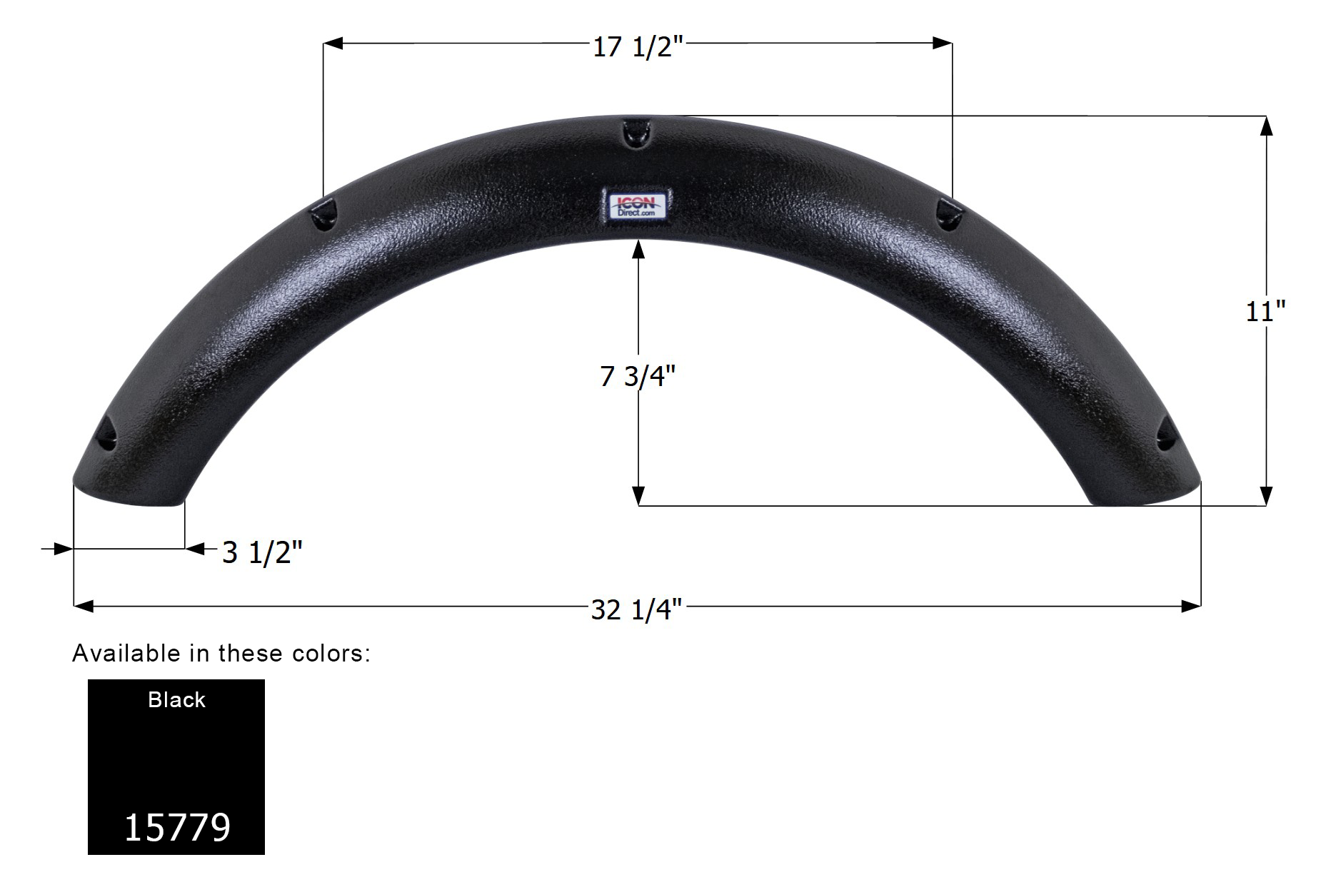 ICON - Fender Skirt, Single, Jayco, FS5779, Black