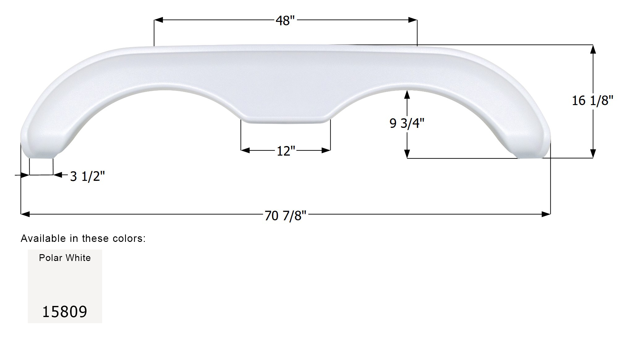 ICON - Fender Skirt, Tandem, Icon, FS5809, Polar White