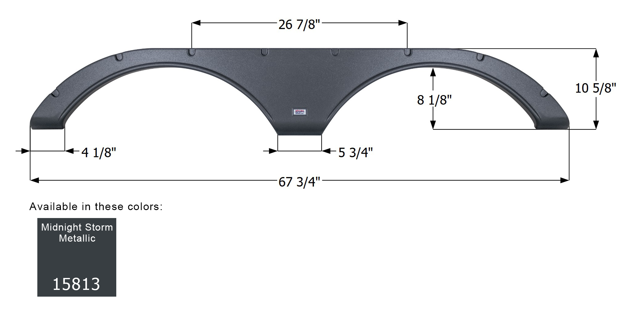 ICON - Fender Skirt, Tandem, Heartland, FS5813, Midnight Storm Metallic