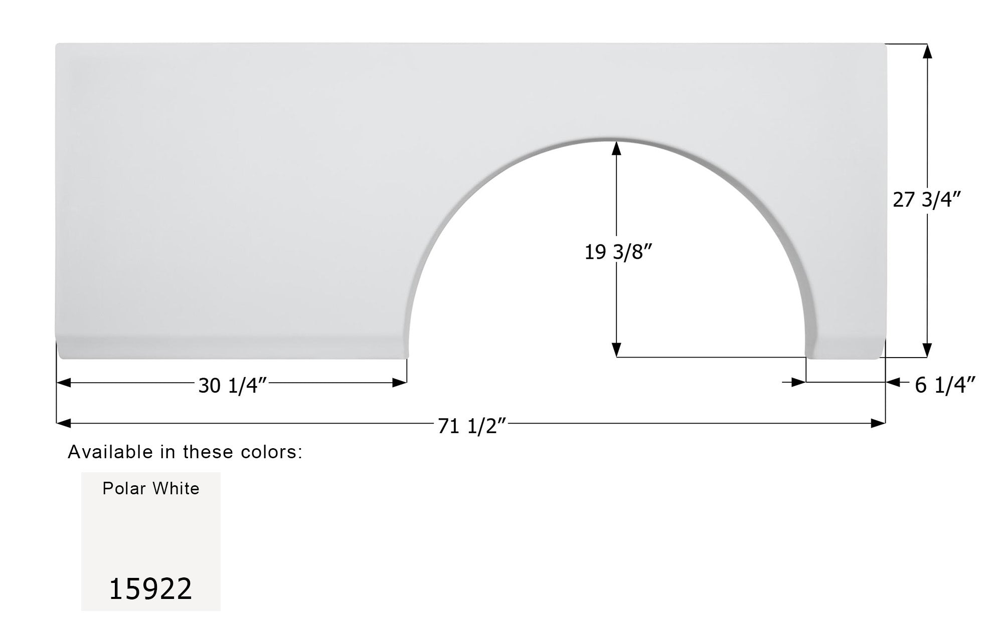 ICON - Fender Skirt, Single,  FS5922, Unpainted