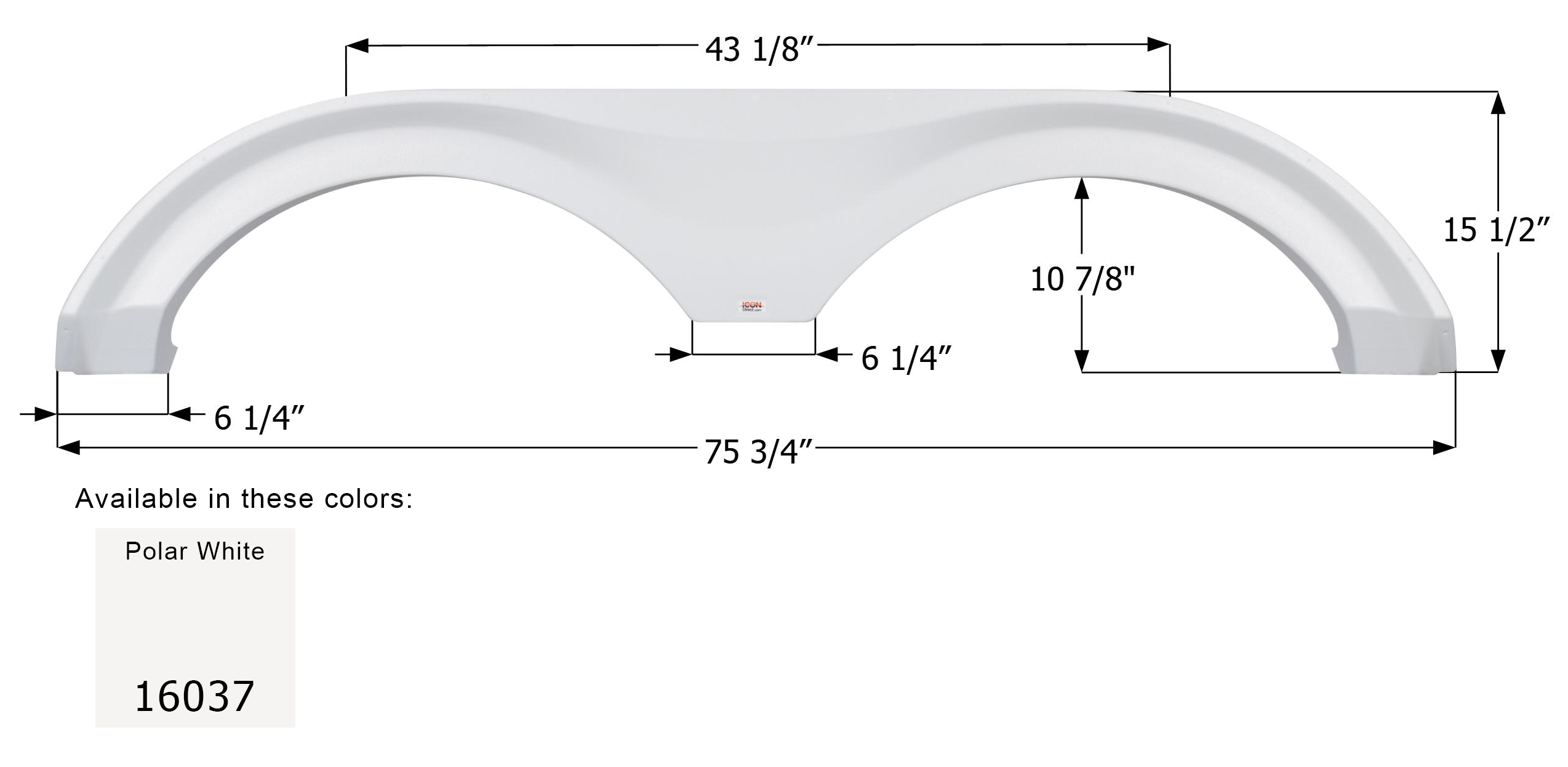 ICON - Fender Skirt, Tandem, Palomino, FS6037, Polar White