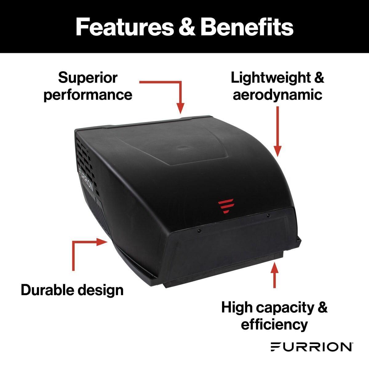 Furrion Chill HE RV Roof Air Conditioner - 13.5K BTU, Black (R410A Refrigerant)