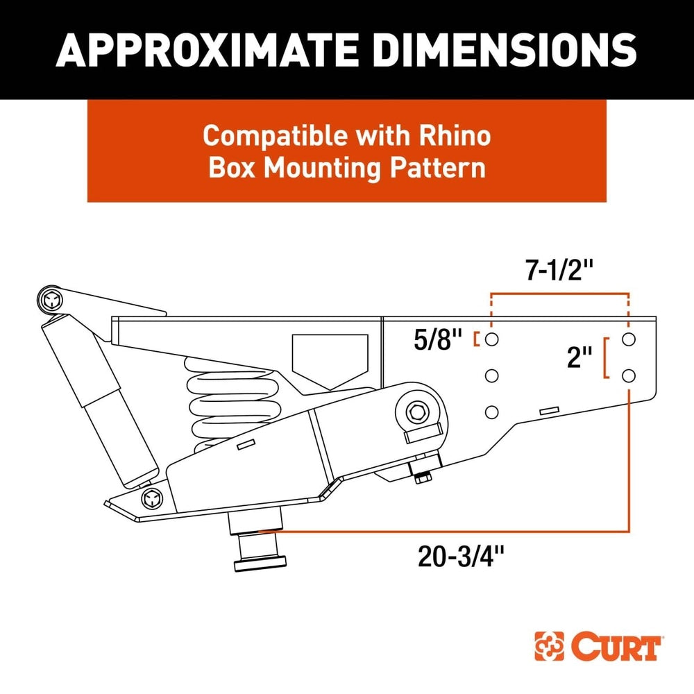 CURT Helux Coil-Spring 5th Wheel Pin Box, 3,500 lb