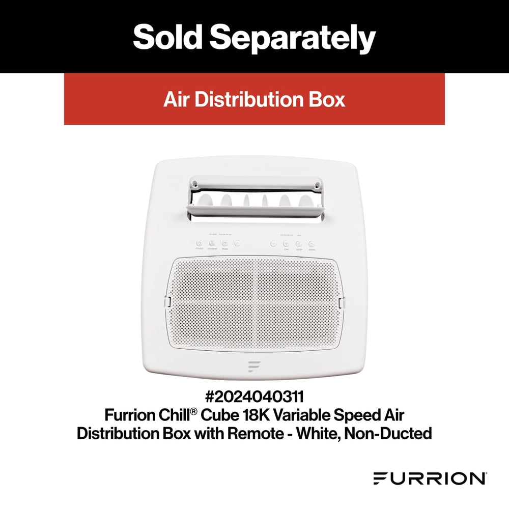 Black Non-Ducted Furrion 18K Chill Cube heat pump RV AC bundle component - Furrion Chill Cube 18K - Air Distribution Box (sold separately)