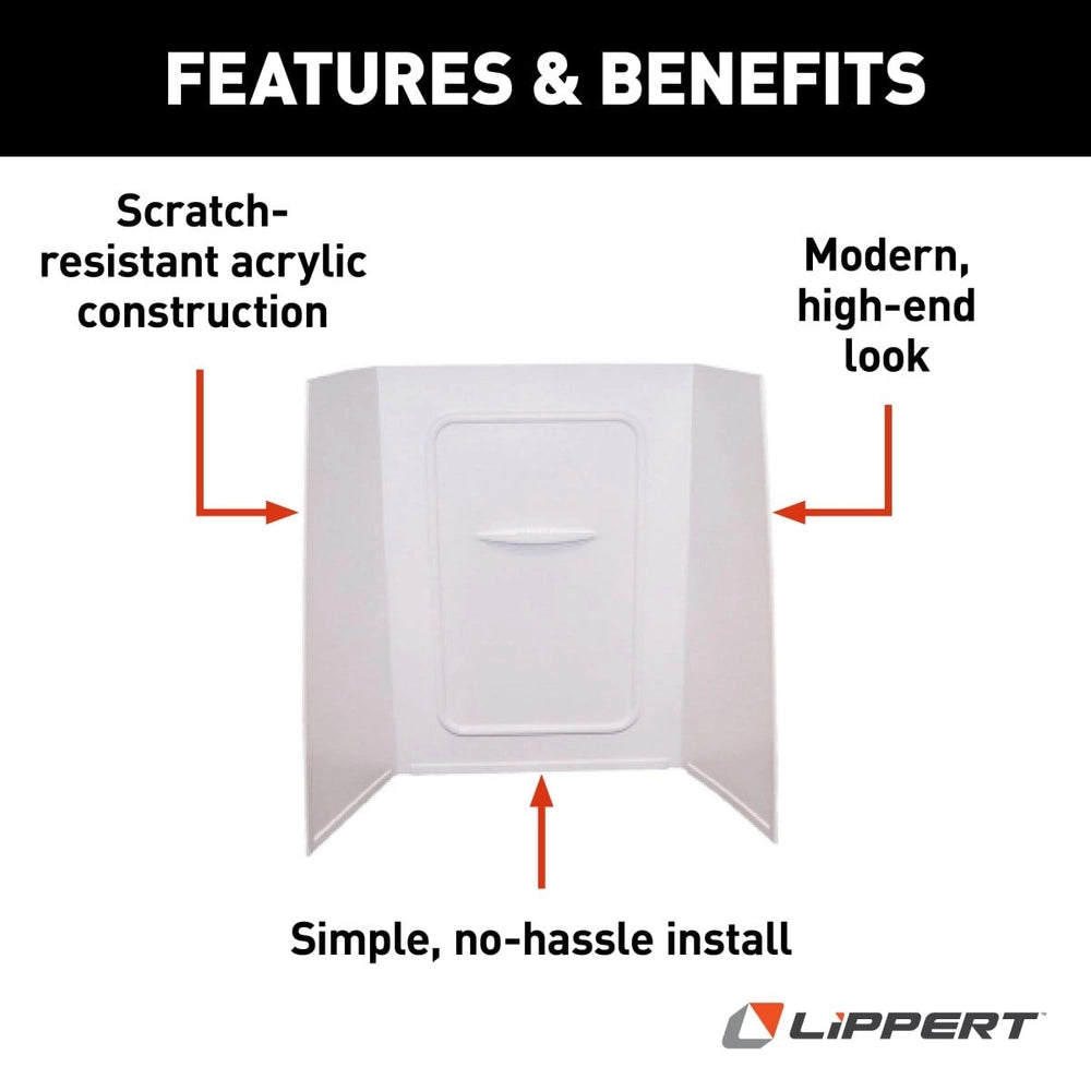 Shower Wall Surround - 24" x 40" x 62" by Lippert - White  209512