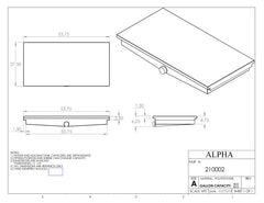 Alpha - 29 Gallons Fresh Water Tank - 53 3/4" x 27 1/2" x 6 1/4" - 210BLANK