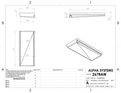 Alpha - 45 Gallon RV Holding Tank - 64" x 28" x 8 1/4" - 267BLANK