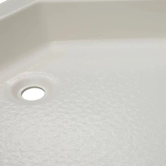 Lippert - 27" x 27" Corner Shower Pan - Center Drain - Parchment - ABS Acrylic - 298087