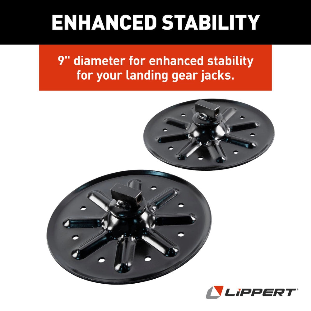 Lippert Replacement 5Th Wheel Landing Gear Foot Pads - 9" Round, 2-Pack #314667