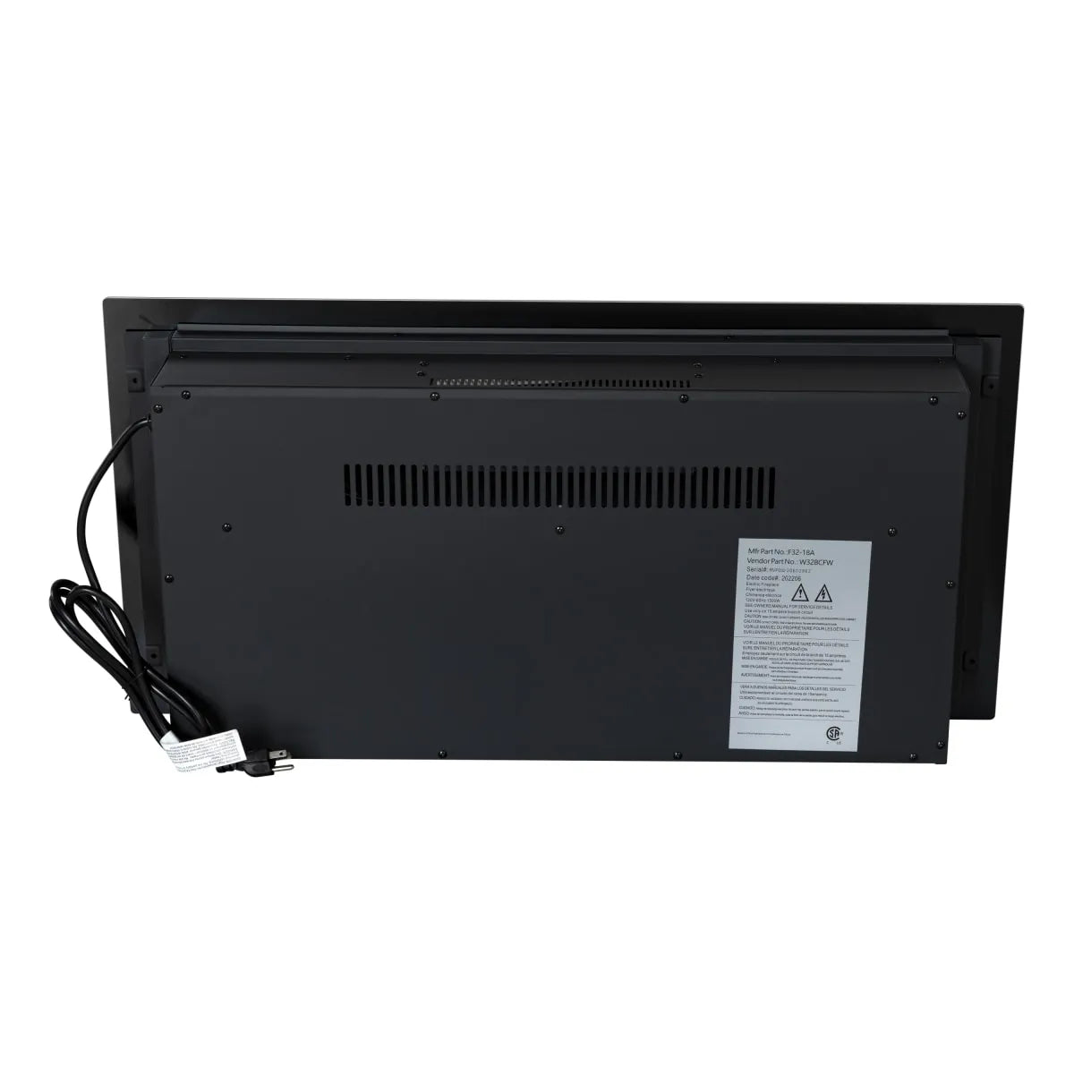 Greystone 32" Black RV Electric Fireplace Recessed Mount with LED Colors - Crystals w/ Remote 2022302426 F32-18A - W32BCFW/F32-18A [DISCONTINUED - See 2022302071]