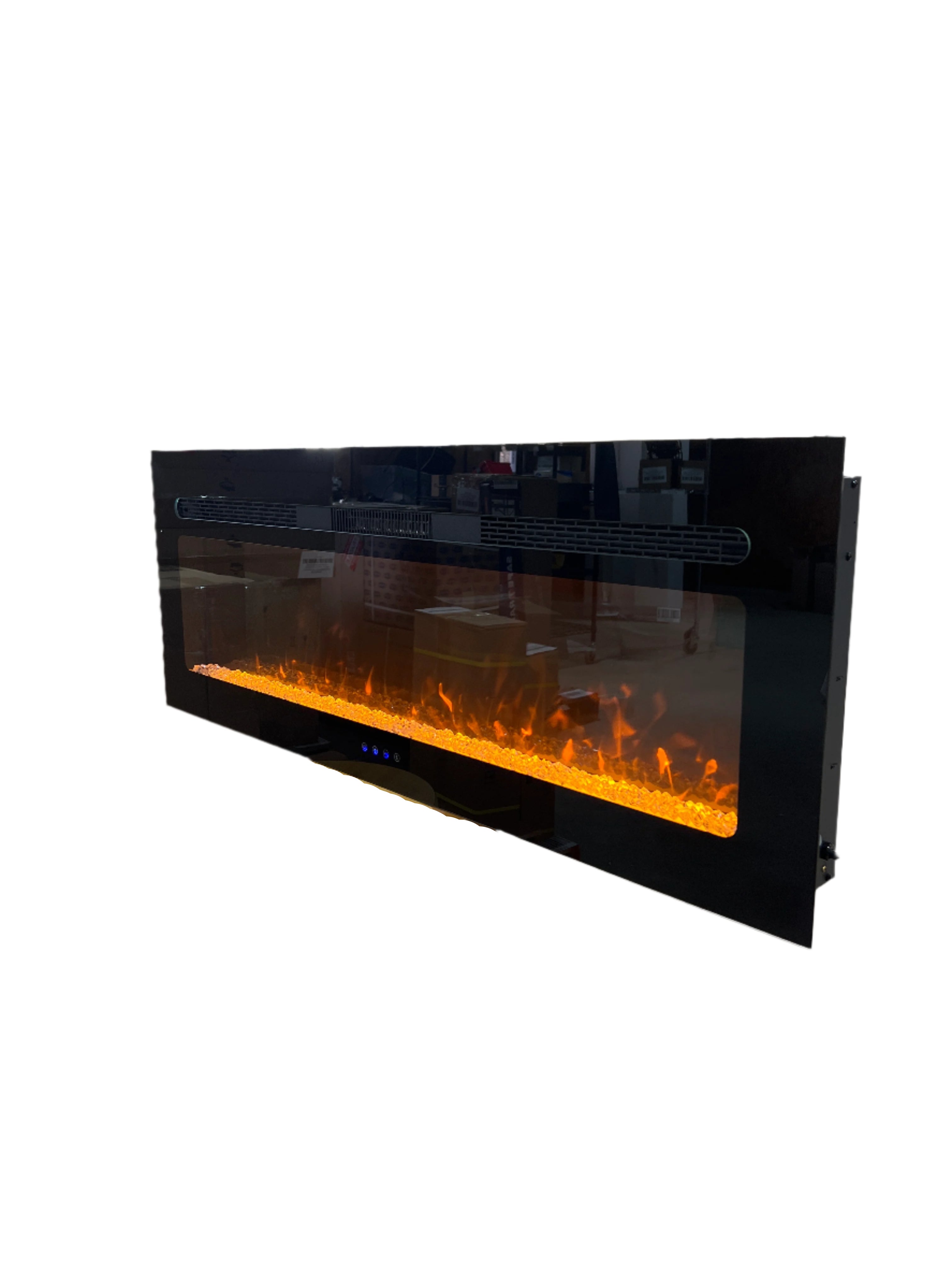 Covenant 48" Electric RV Fireplace Flat Front with Crystals and Remote Control LFP48-CT W914-48FT