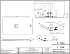 Alpha - 35 Gallons Fresh Water Tank - 54" x 32" x 5 3/4" - 714BLANK - Blank Tank No Fittings