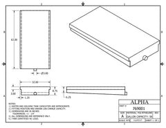 Alpha - 60 Gallon RV Holding Tank - 62" x 32" x 8.75" - 769BLANK - OEM Grade Black Water Tank