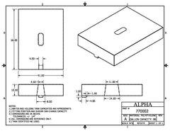 Alpha - 98 Gallons Fresh Water Tank - 56" x 41 1/2" x 12" * - 770BLANK