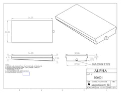 Alpha - 39 Gallon RV Holding Tank - 56" x 30" x 7 1/4" - 806BLANK